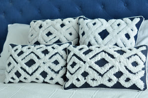 Boho Navy Tufted Cushion Cover