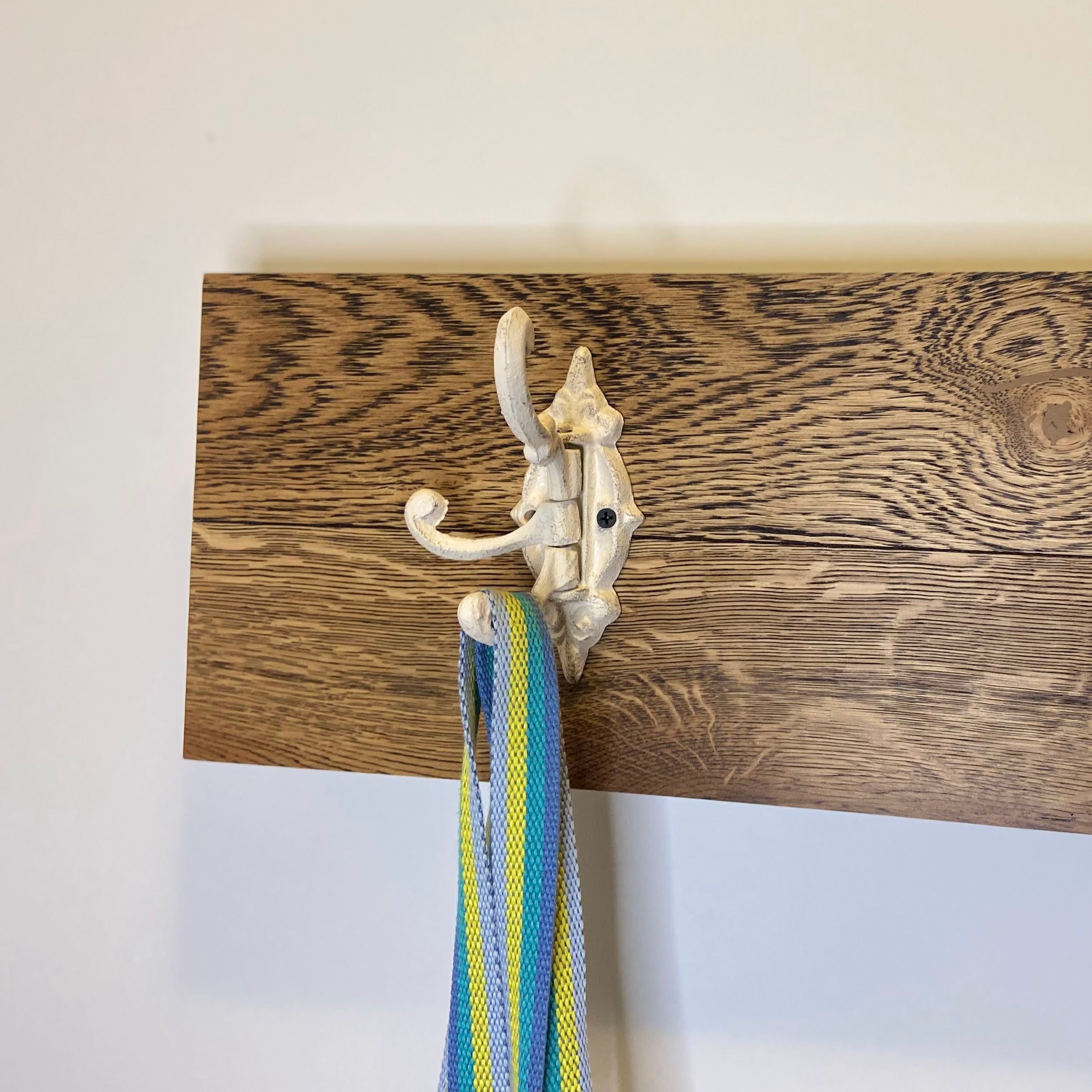Cast Iron Vintage White Coat Rack