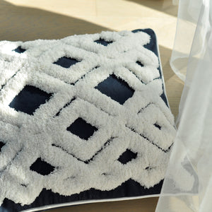Boho Navy Tufted Cushion Cover