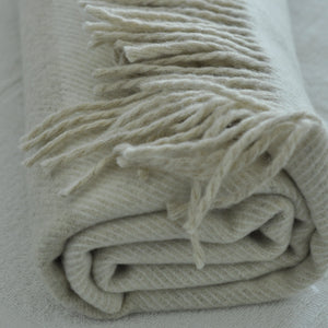 Cream Wool Scarf Long Tassel