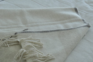 Cream Wool Scarf Long Tassel