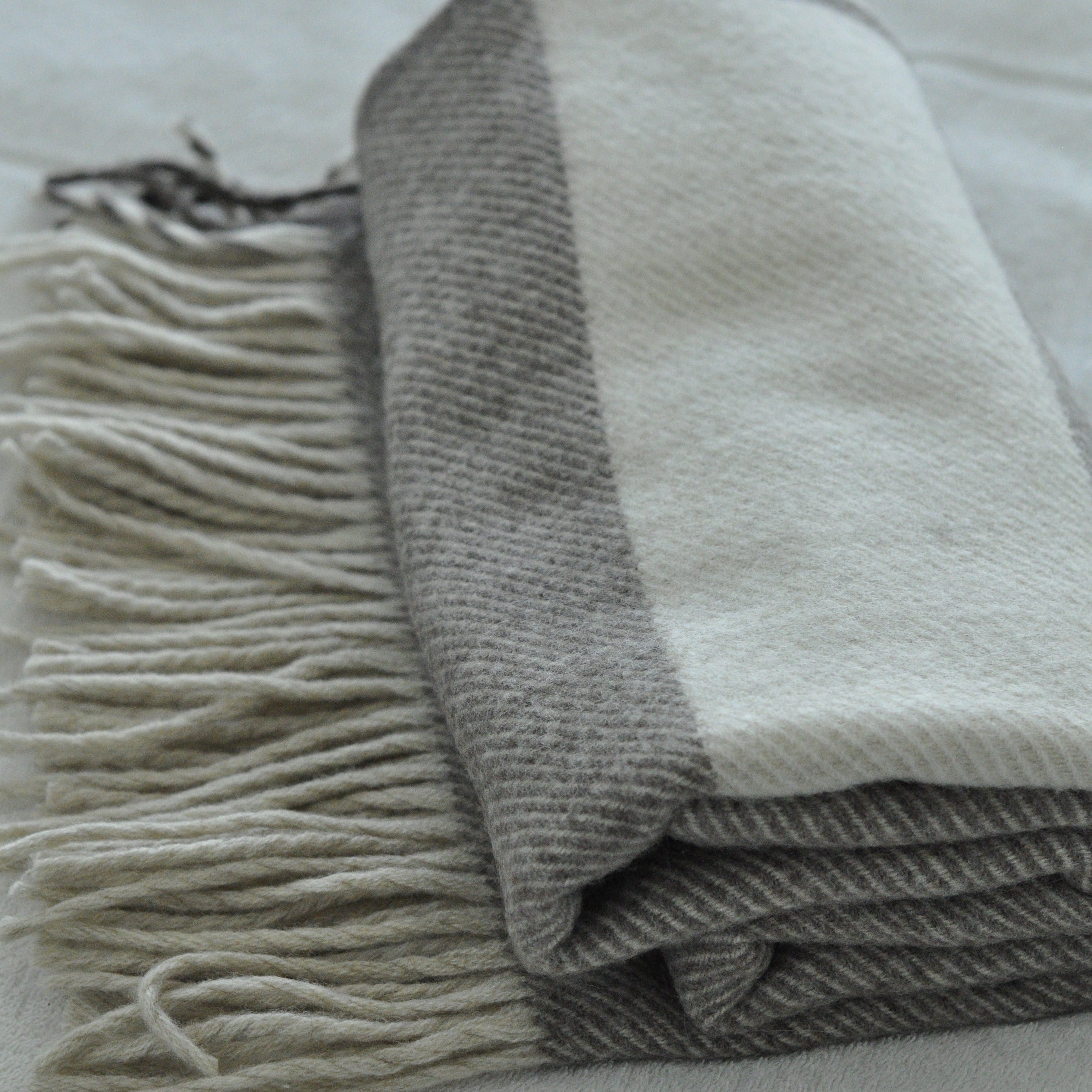 Coffee Wool Throw Blanket