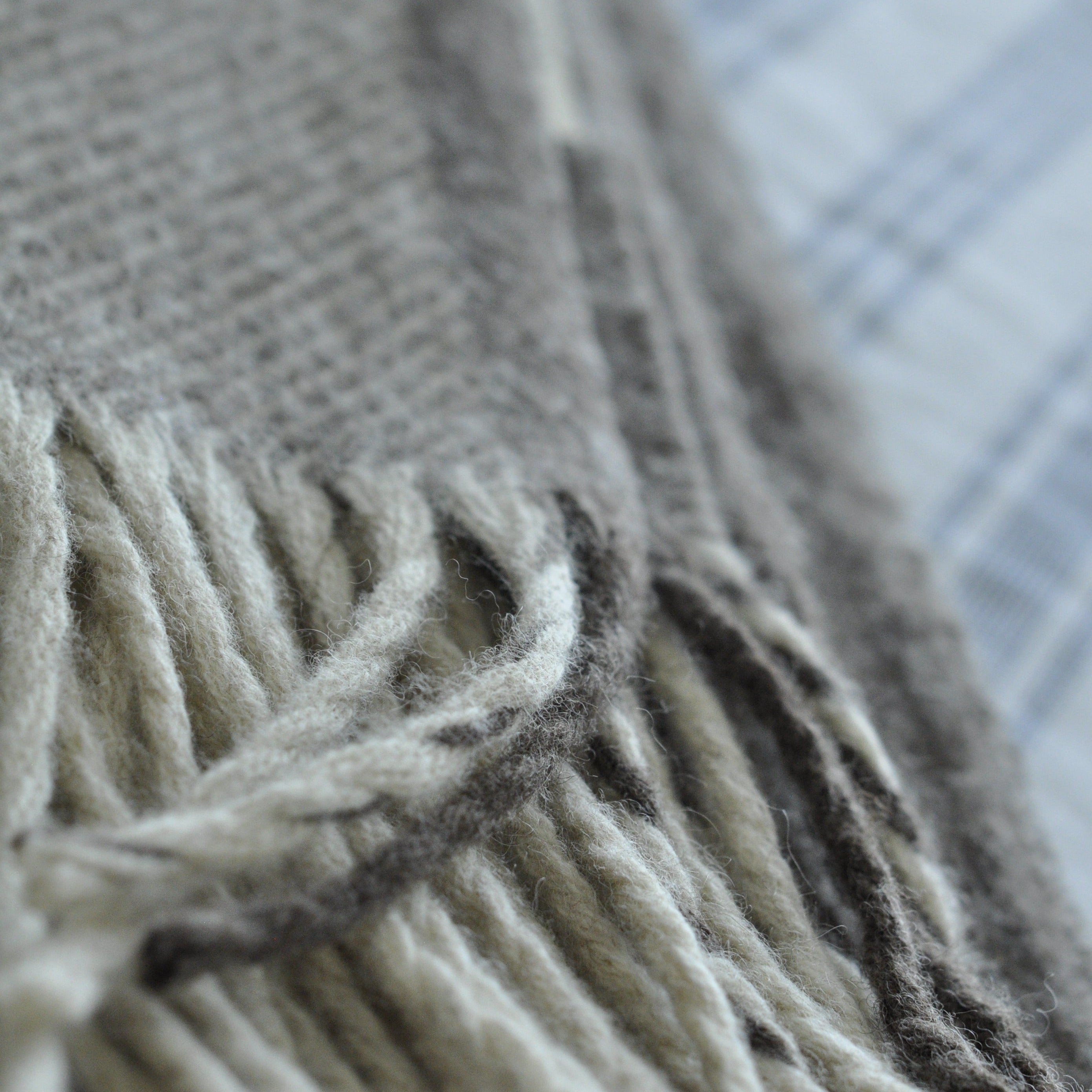 Coffee Wool Throw Blanket