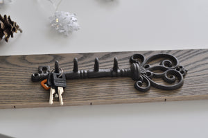 Cast Iron Vintage Brown Key Rack