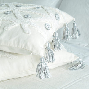 Boho Cotton White Tufted Cushion Cover