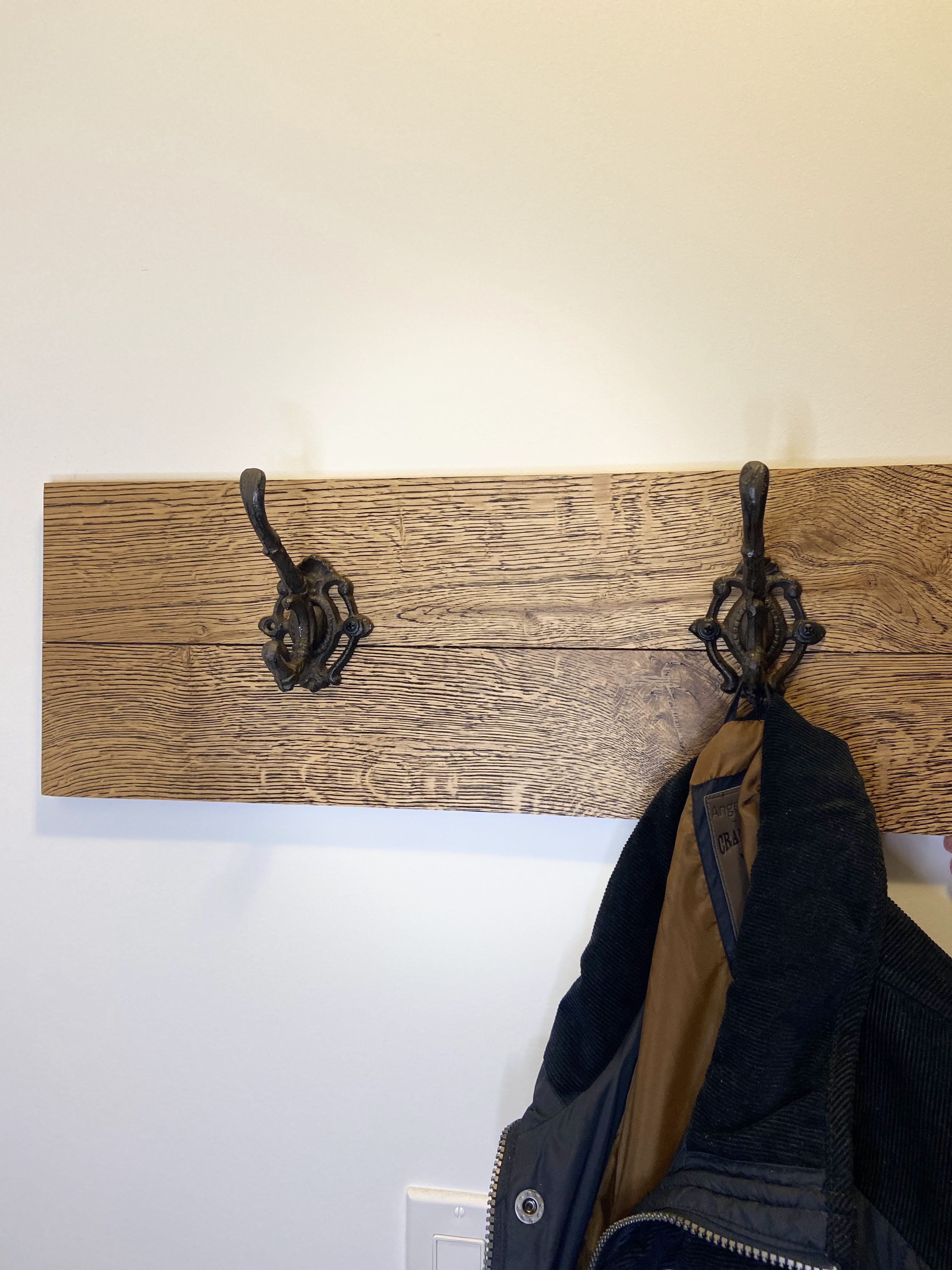 Cast Iron Double Hook Coat Rack