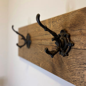 Cast Iron Double Hook Coat Rack