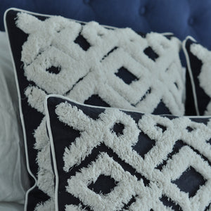 Boho Navy Tufted Cushion Cover