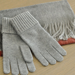 cashmere men grey gloves