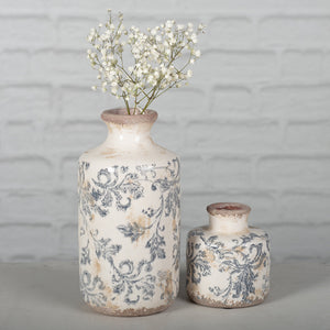 Ceramic Vases with Floral Print