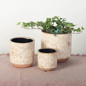 Floral Flower Pots, Set of 3