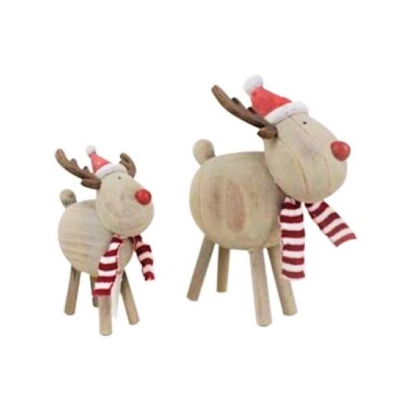 Wooden Deer, Set of 2