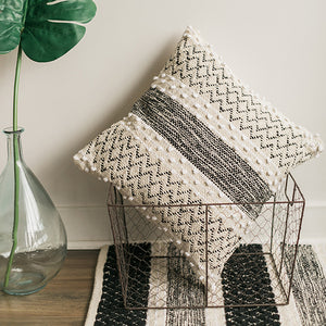 Black and Cream Woven Cushion