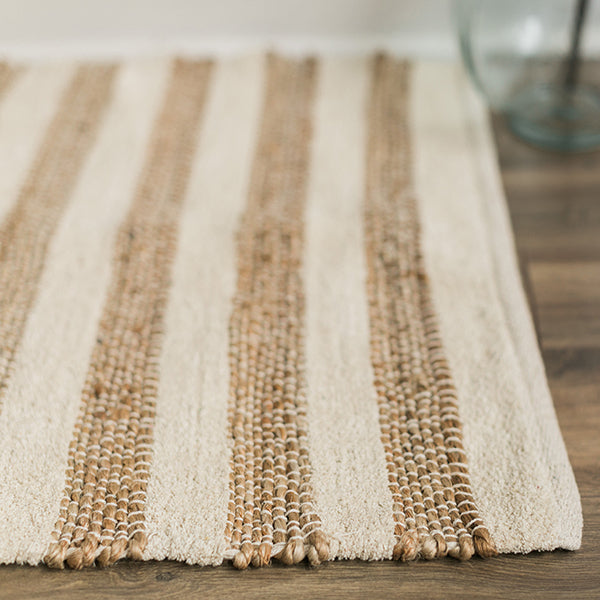 Jute and Cotton Rug Beige