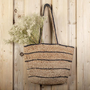 Jute Striped Handbag