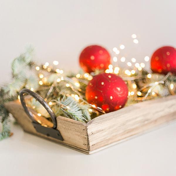 Wooden Tray with Metal Handles